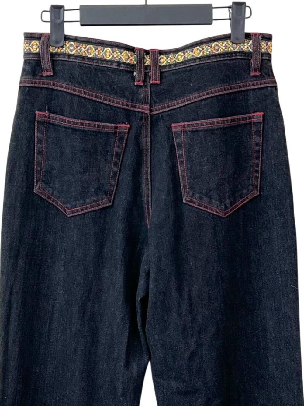 Sooki Vintage Y2K Beaded Fringe Embellished Black Jeans Size 10 Boho - Picture 5 of 10
